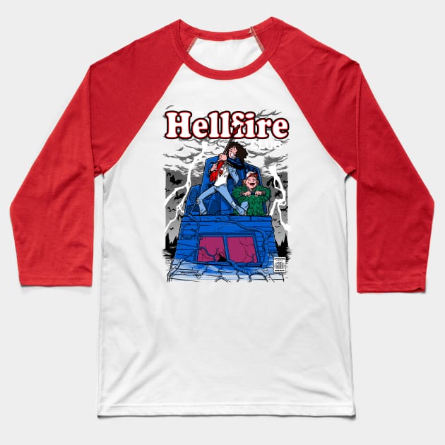 Hellfire Comics Baseball T-Shirt by mannypdesign